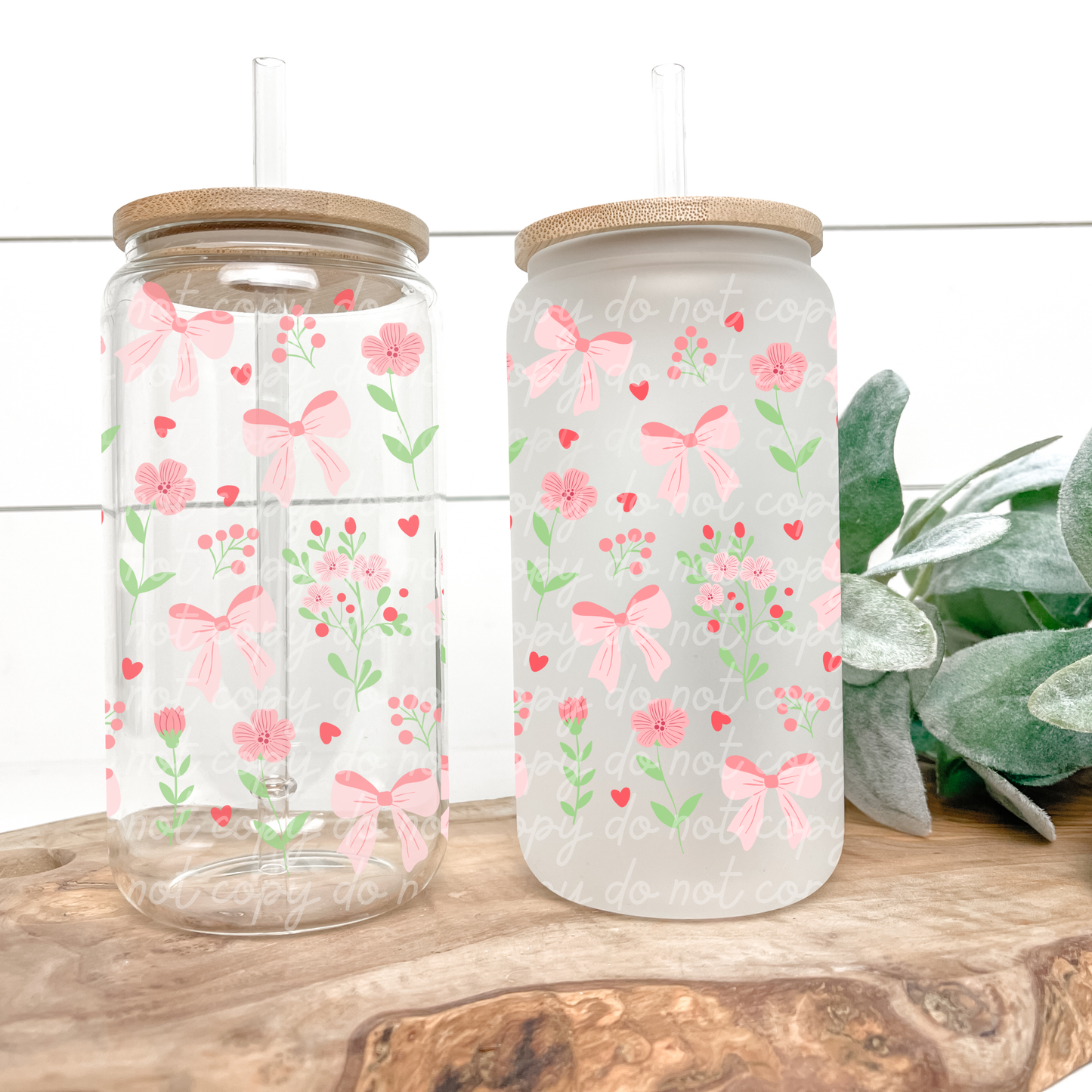 Coquette Floral Glass Cups
